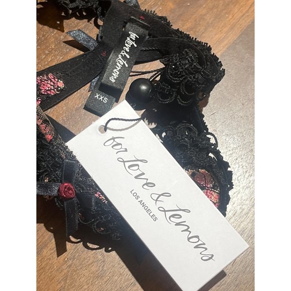 FOR LOVE & LEMONS Juliet Thong Panty in Noir Black XXSmall New - Picture 8 of 10